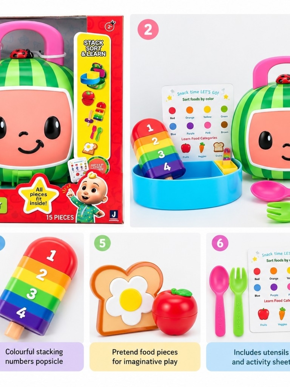 CoComelon Lunchbox Playset 15 Pieces | New